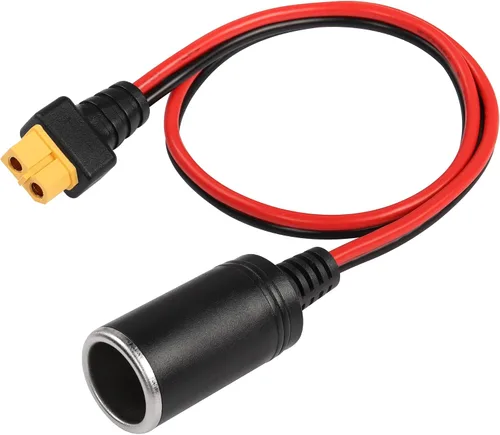 SinLoon Encendedor de cigarrillos de automóvil hembra a XT60 hembra, cable de encendedor de cigarrillos de 14 AWG, para inflador de neumáticos de