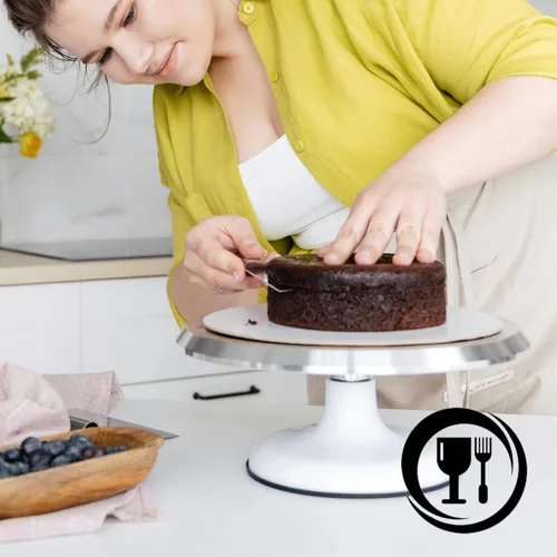 Miniatura 7 de Juego de 3 espátulas desplazadas para glaseado de tartas de 6, 8, 10 pulgadas con 3 ganchos de metal, espátula en ángulo para decoración de tartas