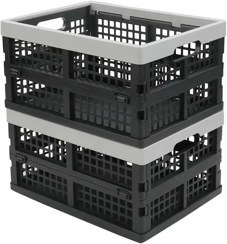 Miniatura 3 de Cajones de almacenamiento plegables de 16 litros/cesta de almacenamiento apilable, juego de 2