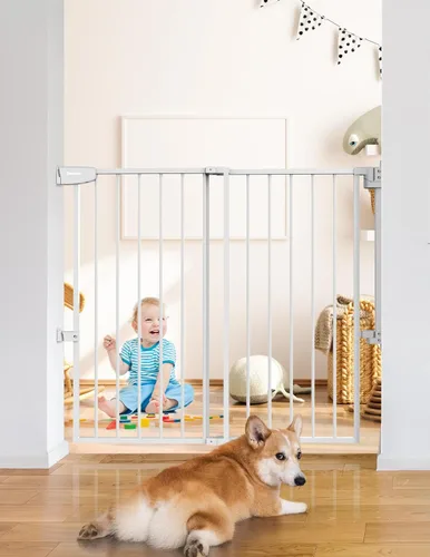Miniatura 11 de Babelio Puerta para Bebé/Mascota de 29.7-46.5 pulgadas sin barra inferior para escaleras, casa y entradas, puertas de seguridad para mascotas