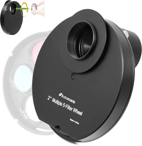 Miniatura 10 de Rueda de filtros Astromania para telescopio, cajón de filtros compatible con filtro de telescopio de 1.25 pulgadas para observación de planetas