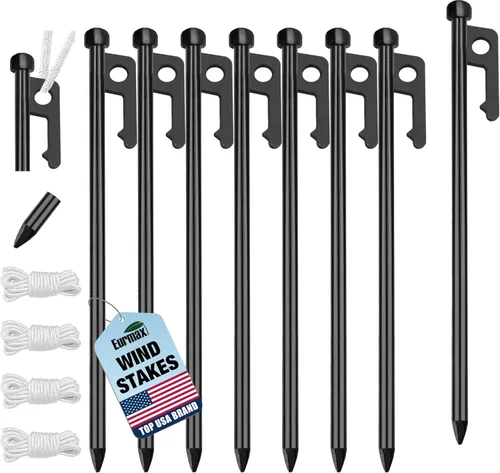 Miniatura 21 de Eurmax USA - Estacas galvanizadas, no se oxidan, para tienda de campaña familiar, toldos para tiendas emergentes, anclajes resistentes, paquete