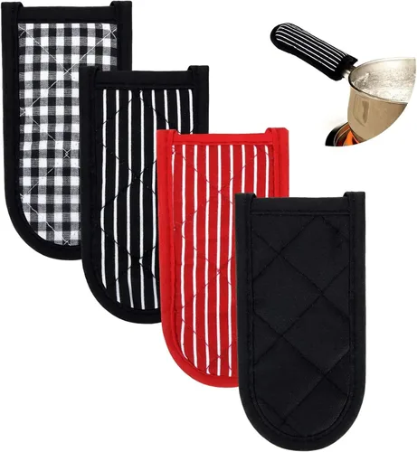 Miniatura 8 de Patelai 4 fundas para mango de sartén de hierro fundido, fundas resistentes al calor, funda para sartén caliente, soporte antideslizante