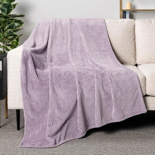 Miniatura 35 de PAVILIA - Manta de forro polar suave y sólida de color negro para sofá, mantas ligeras y mullidas y cálidas para cama, manta de franela mullida