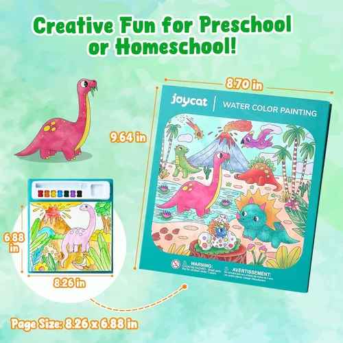 Miniatura 6 de JoyCat Libros para colorear con pintura de agua para niños pequeños, juegos de pintura acuarela para niños de 3-5 4-8 años, juguete de manualidades