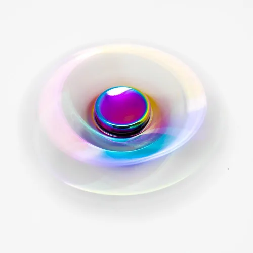 Miniatura 6 de Fidget Spinner de metal arco iris antiansiedad, alivia el aburrimiento, hiperactividad.