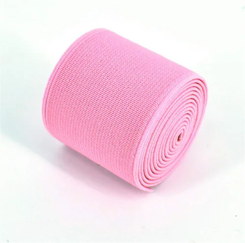 Miniatura 14 de 1 rollo de cordón elástico plano de 1.5 pulgadas de ancho por 3 yardas de banda elástica sarga de doble cara (#1 Blanco)