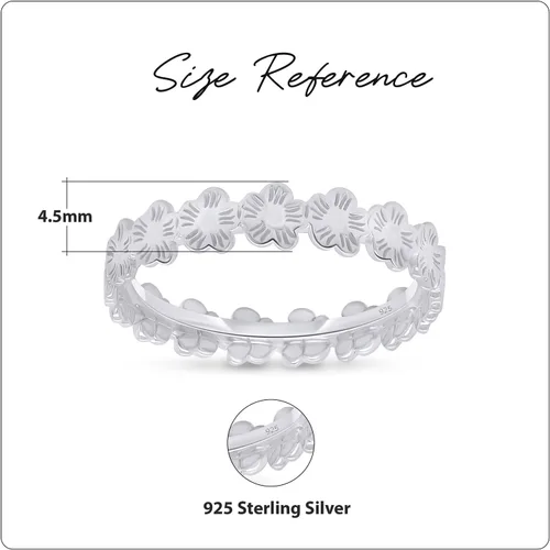 Miniatura 2 de AFFY Anillo de promesa de plata de ley 925 chapada en oro de 14 quilates (violeta, plumeria, amapola)