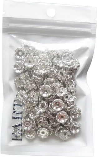 Miniatura 2 de RUBYCA - 100 unidades de espaciadores redondos y ondulados de cristal checo de alta calidad en tono plateado