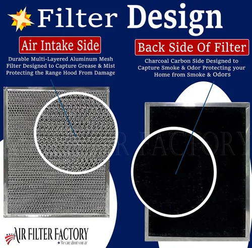 Miniatura 3 de Air Filter Factory Filtro de carbón BPSF30 99010308 de repuesto para Broan QS WS sin conductos medidas 10-13/16 pulgadas x 13-5/16 pulgadas x 3/32