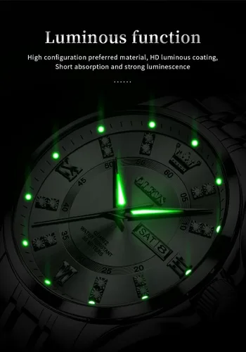 Miniatura 18 de OLEVS - Relojes de diamantes para hombres, relojes de vestir a prueba de agua, relojes analógicos de cuarzo de lujo con calendario de fecha y correa