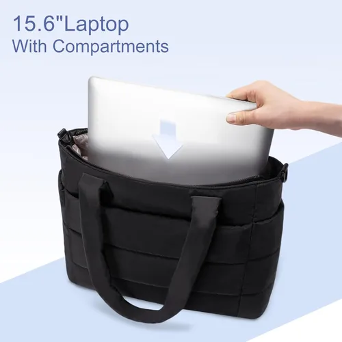 Miniatura 8 de Bolso de mano acolchado para mujer, bolso grande de enfermera, bolso de hombro con cremallera para trabajo y viajes