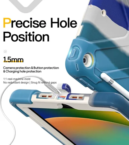 Miniatura 9 de BRAECN Funda para iPad de 9ª/8ª/7ª Generación, Funda Resistente a Prueba de Golpes con Protector de Pantalla, Soporte para Lápiz, Soporte para Tapa