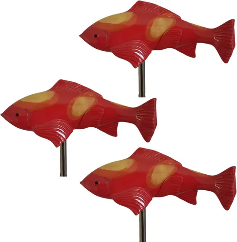 Miniatura 10 de Koi - Esculturas de resina de peces Koi con estaca, esculturas y estatuas de jardín de peces, 3 piezas de esculturas de peces para exteriores, Azul