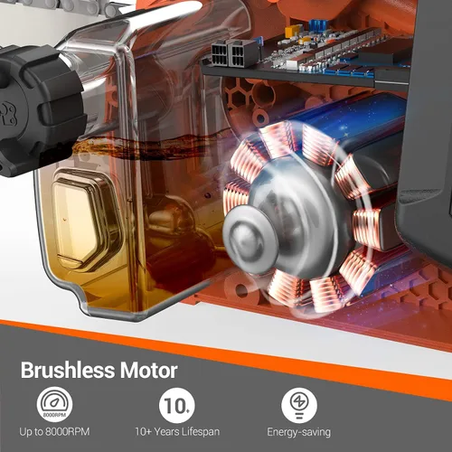 Miniatura 5 de Motosierra inalámbrica de 12 pulgadas operada por batería con batería y cargador de 1 x 4.0 Ah, motosierra eléctrica MAXLANDER de 20 V con tensión