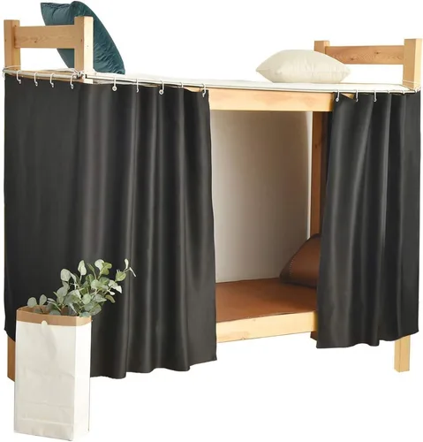 Miniatura 25 de Cortinas Opacas de Servicio Pesado para Litera Inferior, Toldo de Privacidad Tamaño Twin para Casa/Dormitorio Universitario, 1 Panel, Beige