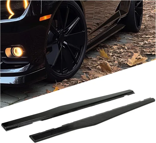HECASA Faldas laterales compatibles con Chevy Camaro LT LS SS 2010-2015 Kit de cuerpo de extensión de fibra de carbono de plástico par de impresión