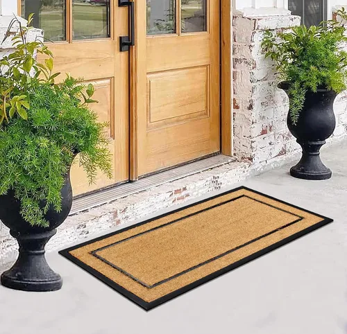Miniatura 127 de A1HC Tapete para Puerta de Fibra de Coco Natural y Caucho, 30"x48" – Grueso, Duradero, Resistente, Anti-Desprendimiento, Resistente a