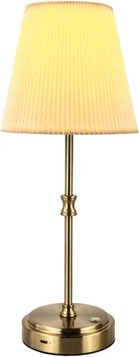Lámpara de mesa inalámbrica recargable vintage dorado-5000 mAh lámpara de batería para decoración, 2700K atenuación continua control táctil lámpara