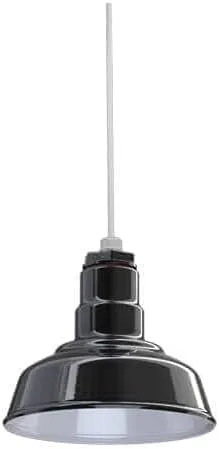 Miniatura 24 de Steel Lighting Co. Inglewood - Lámpara de granero Lámpara montada en el techo Cúpula redonda de 8 pulgadas vástago inclinado de 12 pulgadas