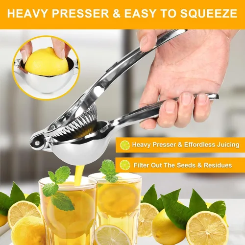 Miniatura 7 de Exprimidor manual de la prensa de cítricos, exprimidor de limón de metal resistente, herramienta de la barra de la cocina de la prensa de la mano