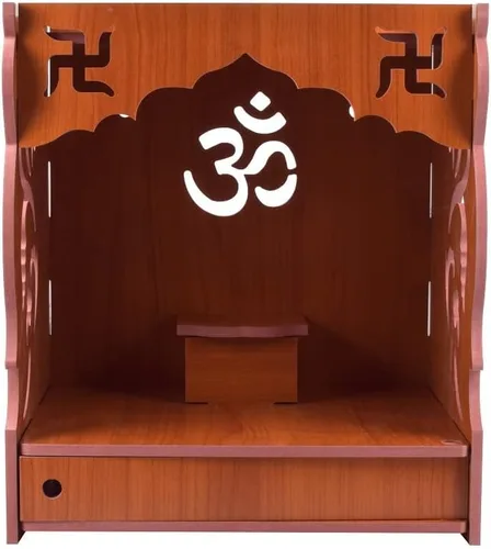 Miniatura 7 de Amaze International Hecho a mano Hermoso MDF Madera Hogar & Oficina Templo con LED Templo de Dios Templo de Color Rojo Mandir