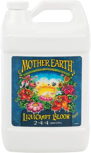 Mother Earth LiquiCraft Bloom 2-4-4 para plantas con flores y verduras como tomates, 1 galón