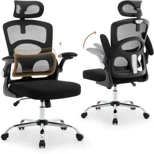 Silla de oficina ergonómica - Silla de escritorio de oficina de malla para el hogar con ruedas, silla de juegos de computadora con respaldo alto con