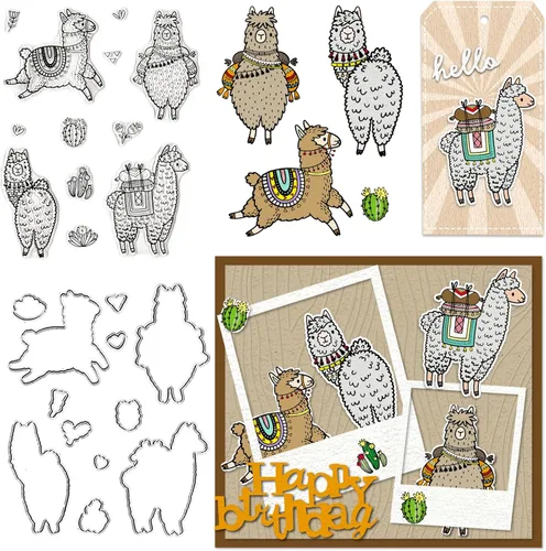 Sellos y troqueles de alpaca para hacer tarjetas, sellos transparentes de flores y troqueles de corte, troqueles de alpaca, troqueles de corte de