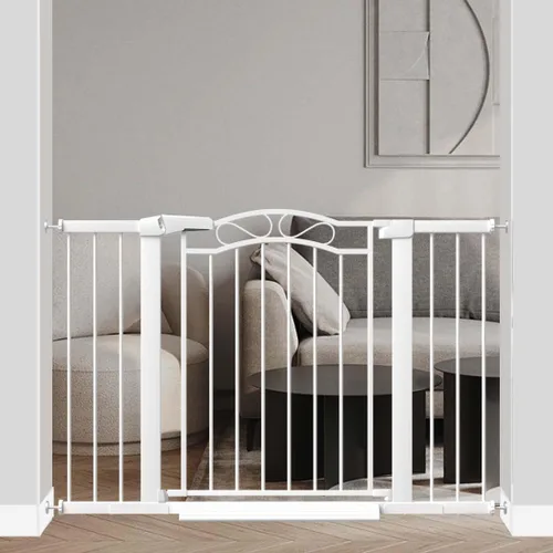 Miniatura 21 de Fairy Baby Puerta de bebé extra ancha de 29.5 a 40.5 pulgadas, puerta de seguridad infantil de metal para niños o mascotas, puertas largas
