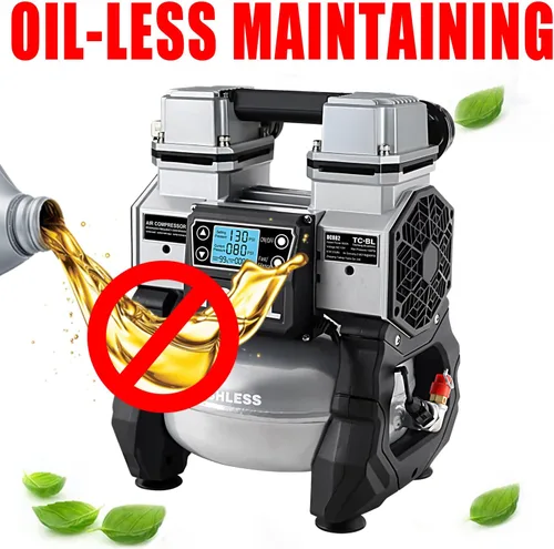 Miniatura 9 de TC·BL Compresor de aire portátil, 110V, silencioso, pequeño, ligero y sin aceite con tanque de aluminio de 5L