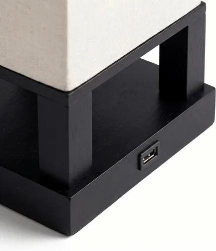 Miniatura 4 de Brightech Maxwell Lámpara de Mesita de Noche con Puerto USB – Lámpara de Mesa Compacta para Dormitorio, Sala de Estar - Moderna Lámpara Asiática