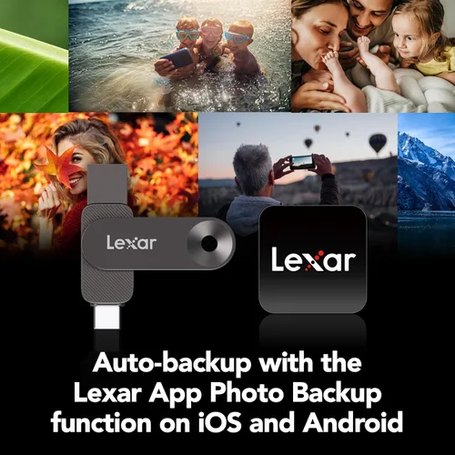 Miniatura 4 de Lexar Unidad dual de estado sólido de 128 GB D500 USB 3.2 Gen 1, para dispositivos USB tipo C/USB tipo A, lectura de hasta 400 MB/s, compatible