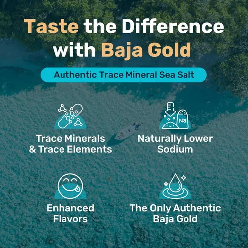 Miniatura 4 de Baja Gold Sal marina mineral - Recomendada por Gary Brecka - Sal de molienda fina para cocinar y hornear Sal natural de Baja para usos culinarios