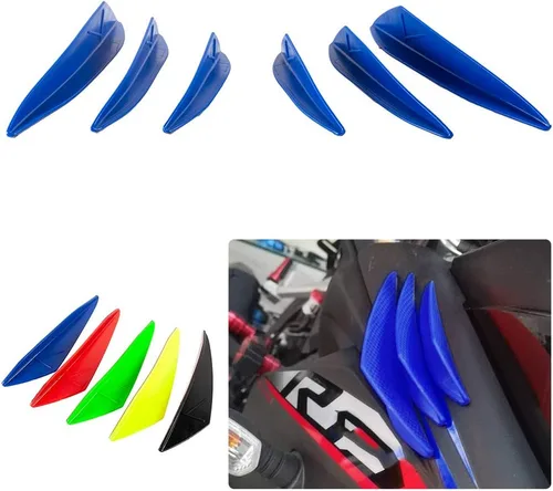 Miniatura 11 de Kit de alerón lateral aerodinámico delantero para motocicleta Accesorios de carenado para bicicleta deportiva/de calle para R1/R15/R3/R6 para Negro