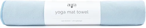 Miniatura 12 de S&T INC. Toalla de esterilla de yoga, toalla de secado rápido, suave y absorbente para gimnasio, pilates y esterilla de yoga caliente, paquete de 2