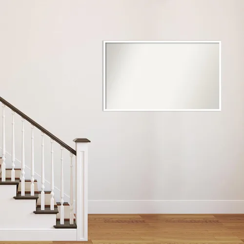 Miniatura 428 de Amanti Art Espejo de baño blanco para sobre el fregadero, 32 x 45 pulgadas, espejo de tocador rectangular blanco esbelto, marco de madera moderno