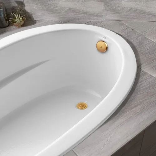Miniatura 2 de Artiwell Push & Lock - Juego de molduras para bañera con placa frontal de desbordamiento de un solo orificio, kit de conversión de bañera con barra
