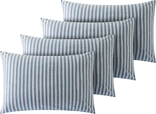 Miniatura 13 de Juego de 2 fundas de almohada de algodón 100 % jersey de 20 x 30 pulgadas, peso ligero, cómodo, extremadamente duradero. Amarillo