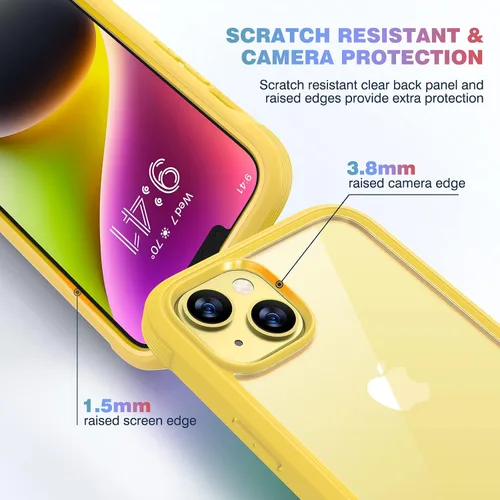 Miniatura 341 de Diaclara Funda diseñada para iPhone 16, mejorada [protección completa de la cámara], carcasa resistente de cuerpo completo con protector de pantalla