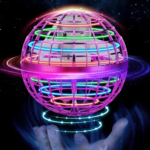 Miniatura 8 de Juguete de bola de orbe volador, bola de boomerang, mini dron cósmico de mano flotante, hilanderos de mosca para niños y adultos, juguetes