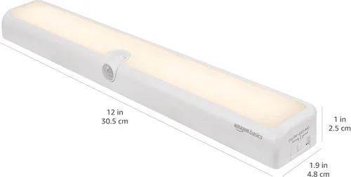 Miniatura 7 de Amazon Basics Barra de luz LED USB/funciona con pilas, sensor de movimiento giratorio, luces adhesivas, 250 lúmenes, 12 pulgadas, iluminación debajo