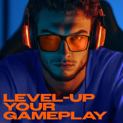 Miniatura 7 de Titan - Lentes de juego anti luz azul para hombre, protección UV400, bloqueo de luz azul para computadora, fatiga ocular Negro