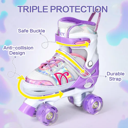Miniatura 4 de Shine Skates - Patines ajustables de 4 tamaños con ruedas iluminadas para niñas, adolescentes, patines de exterior para principiantes y avanzados