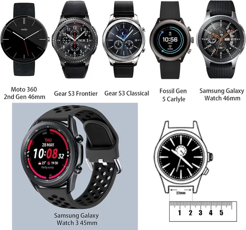 Miniatura 3 de Easuny Correa deportiva compatible con Galaxy Watch 3 de 1.772 pulgadas/Galaxy Watch 1.812 pulgadas, correa de reloj Gear S3 Frontier, 0.866
