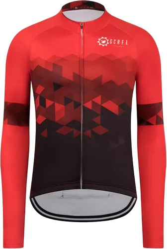 GCRFL Winter Men's Cycling Jersey Long Sleeve Cold Weather Cycle Tops Cycling Jacket Thermal Fleece Bike Shirts Zipper Pocket