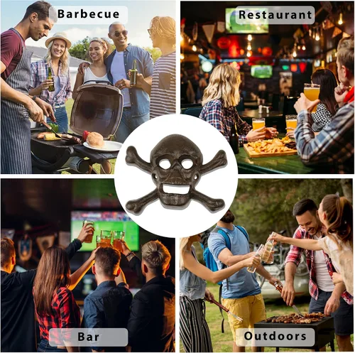 Miniatura 6 de Treasure Gurus Metal Wall Mount Skull Crossbones Cerveza Soda Pop Botella Cap Opener Par Pub Decor
