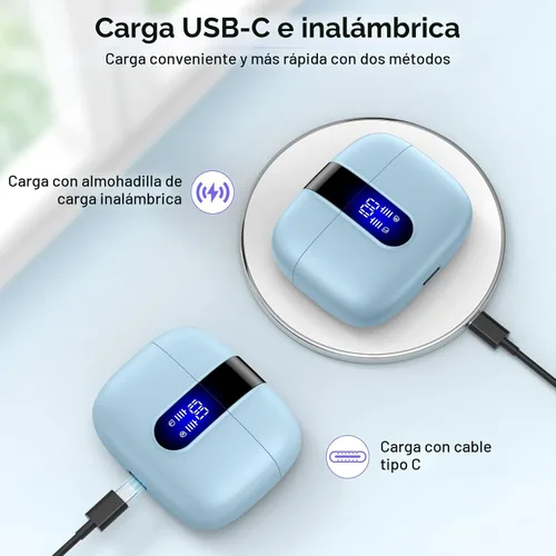 Miniatura 3 de TAGRY Auriculares Bluetooth Auriculares Inalámbricos Verdaderos Auriculares 60H Reproducción Pantalla LED de Energía Audífonos con Estuche de Carga