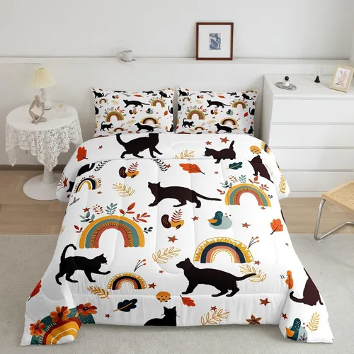 Miniatura 12 de Juego de edredón de mariposa morada tamaño individual para niñas y niños, ropa de cama rosa degradado, relleno de edredón de mariposa de ensueño