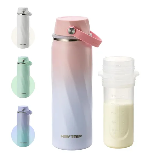Miniatura 10 de HEYTRIP Botella enfriadora de leche materna, enfriador portátil de leche materna de 20oz para almacenamiento, acero inoxidable reutilizable